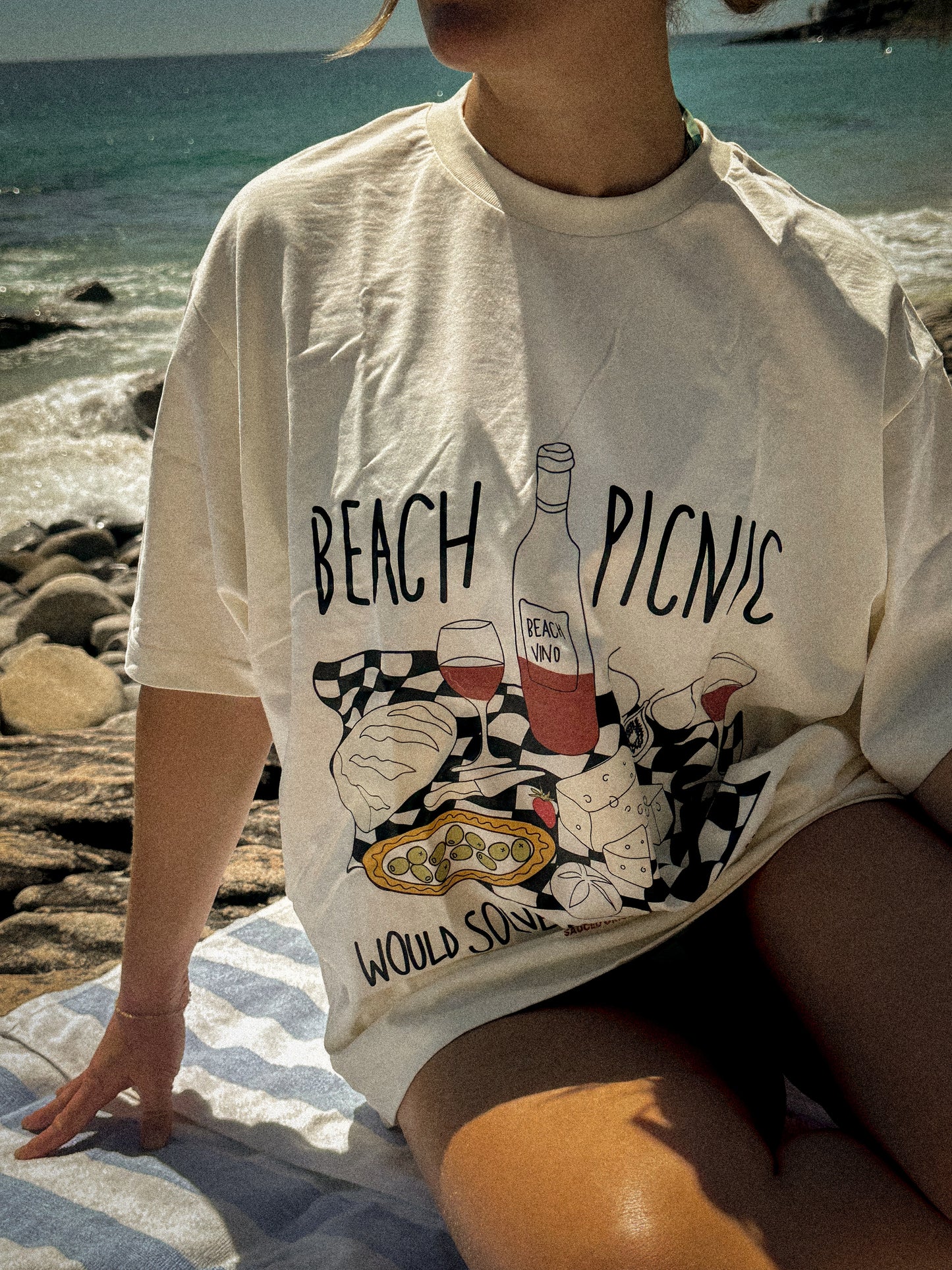 'beach picnic would solve all my problems' tee