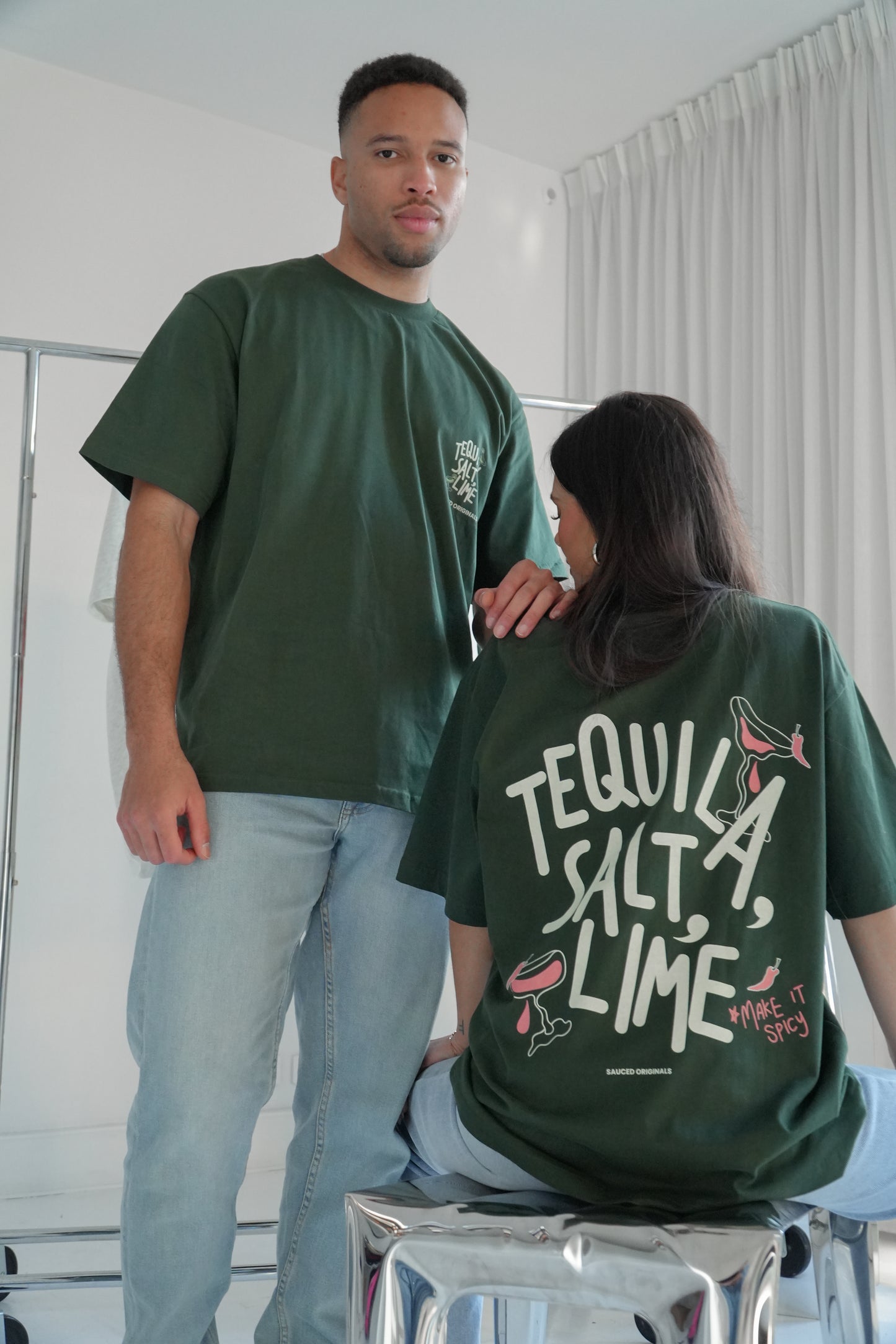'make it spicy' drop shoulder tee