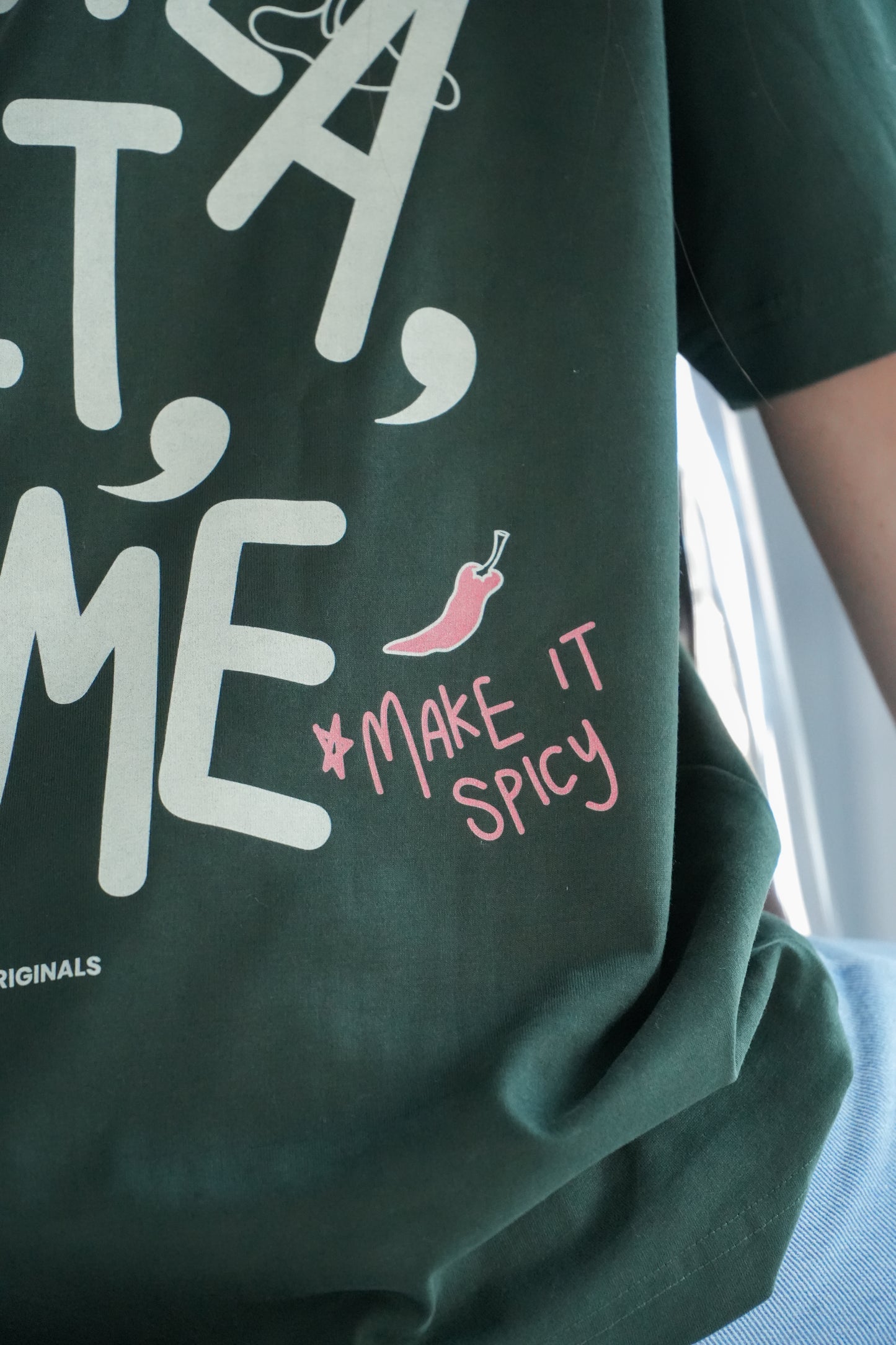 'make it spicy' drop shoulder tee
