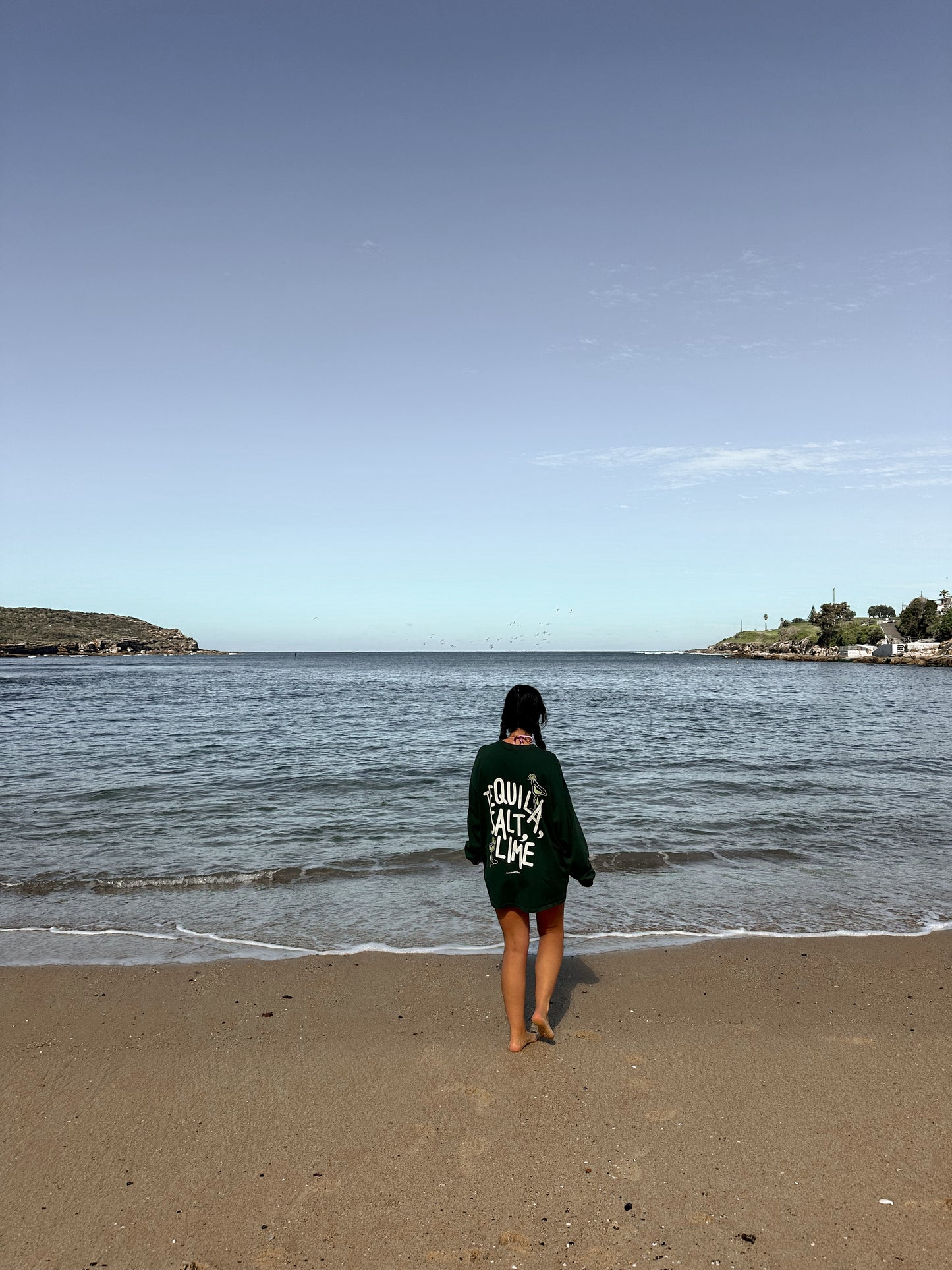 'tequila, salt, lime' long sleeve oversized tee