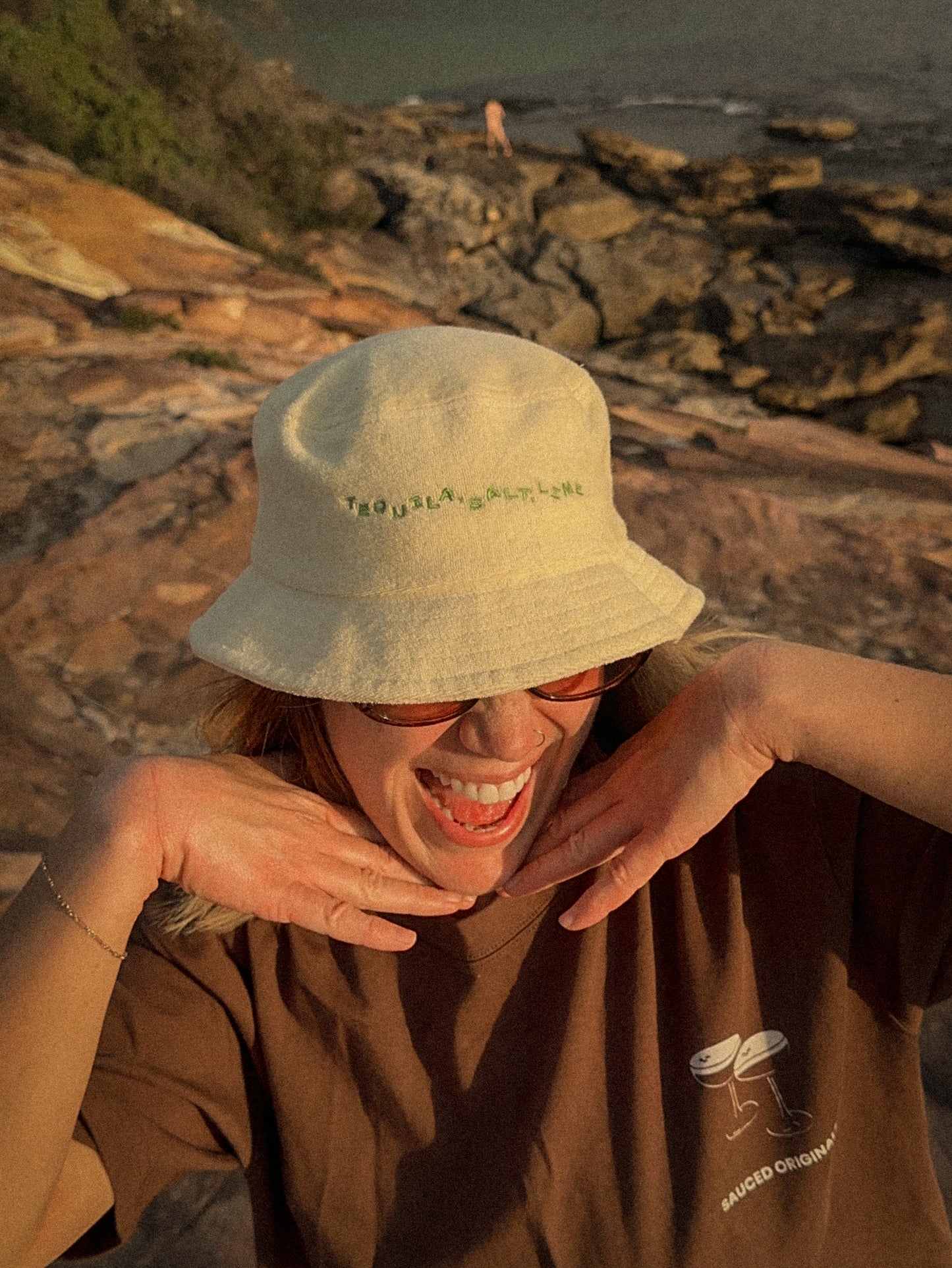 'tequila, salt, lime' bucket hat