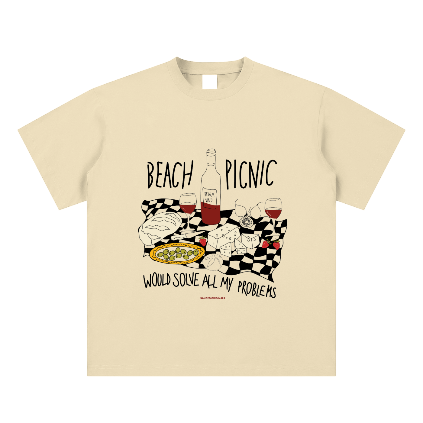 'beach picnic would solve all my problems' tee