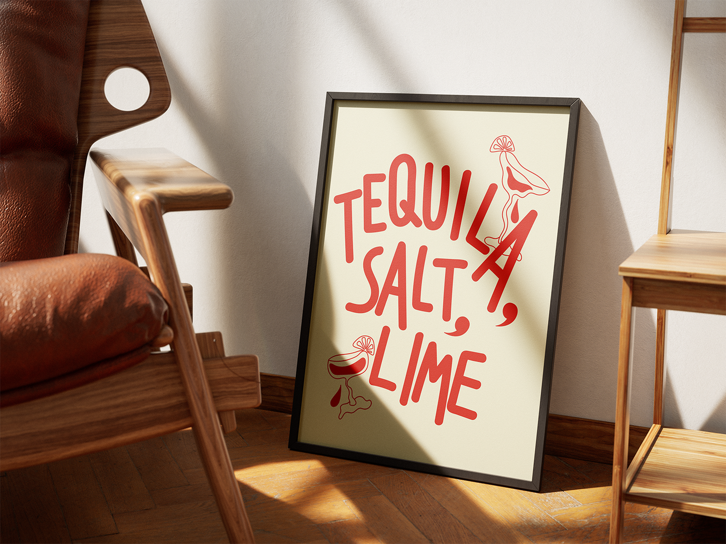 'tequila, salt, lime' premium quality art print