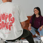 red + oat grey 'happy hour' tee