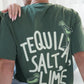 'tequila, salt, lime' drop shoulder tee