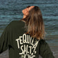 'tequila, salt, lime' long sleeve oversized tee