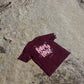 pink + burgundy 'happy hour' drop shoulder tee