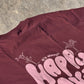 pink + burgundy 'happy hour' drop shoulder tee