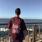 pink + burgundy 'happy hour' drop shoulder tee