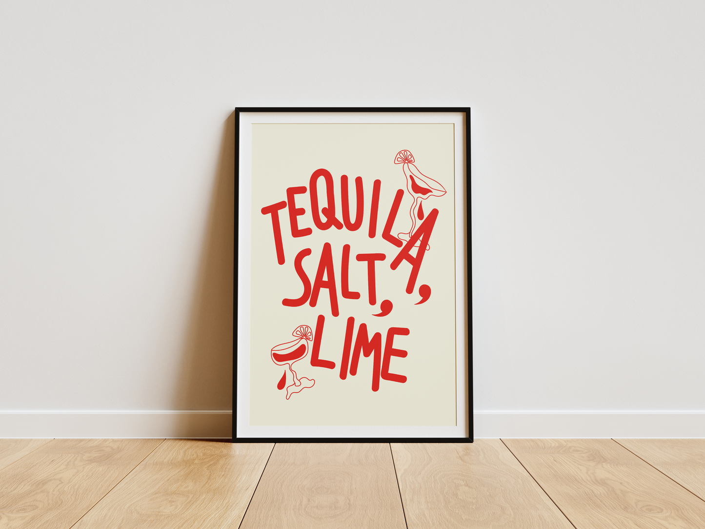 'tequila, salt, lime' premium quality art print