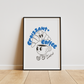 'croissant + coffee' premium quality art print